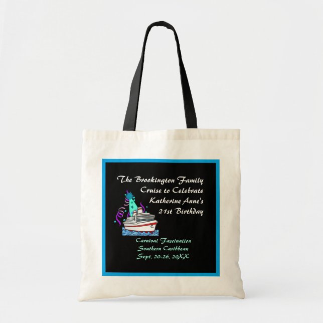 Birthday Party Hat Cruise Custom Tote Bag (Front)
