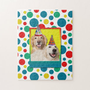 Birthday Party Hat - Golden Retriever Tebow Corona Jigsaw Puzzle