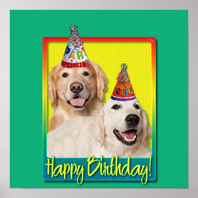 Birthday Party Hat - Golden Retriever Tebow Corona Poster (Front)