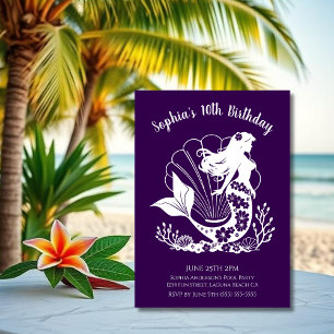 Birthday Party-Hawaiian Mermaid Invitation