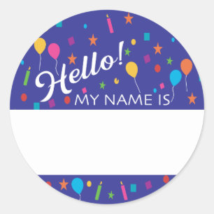 Birthday Party Hello Name Tag