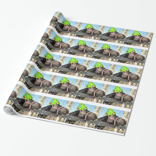 Birthday Party Horse Wrapping Paper (Unrolled)