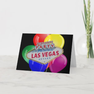 Birthday Party In Las Vegas with Balloons Card