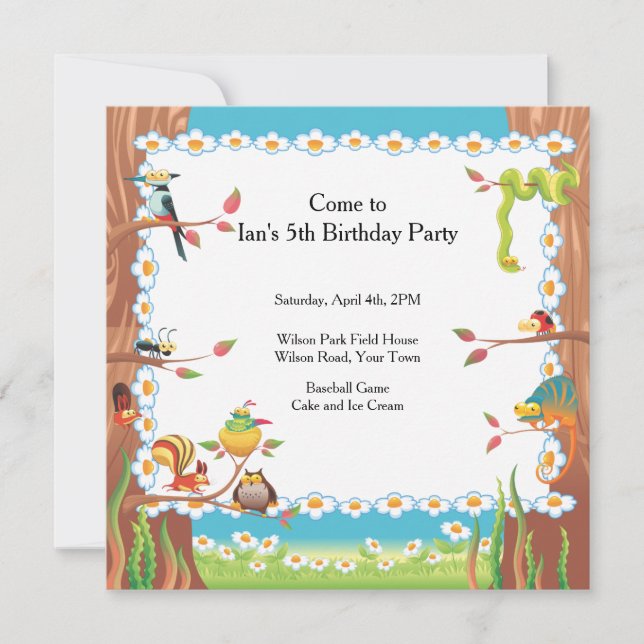 Birthday Party in the Park Invitation (Front)