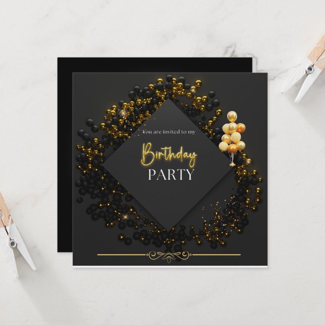 birthday party invitation (Front/Back In Situ)