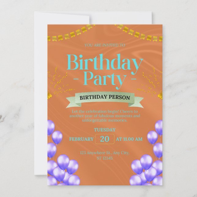 birthday party invitation (Front)