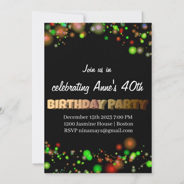 Birthday Party Invitation (Front)