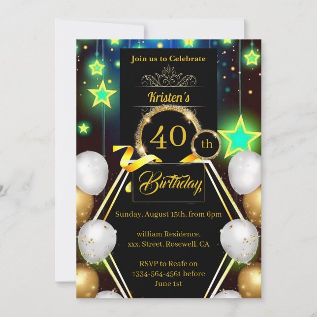 Birthday Party Invitation (Front)