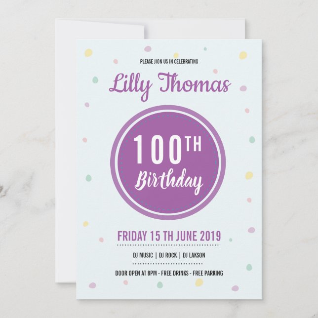 Birthday Party Invitation (Front)