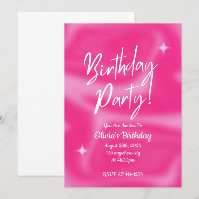 BIRTHDAY PARTY INVITATION (Front/Back)