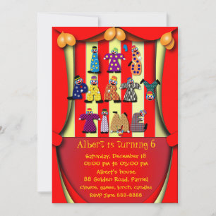 Birthday Party Invitation: 036 Clowns Invitation
