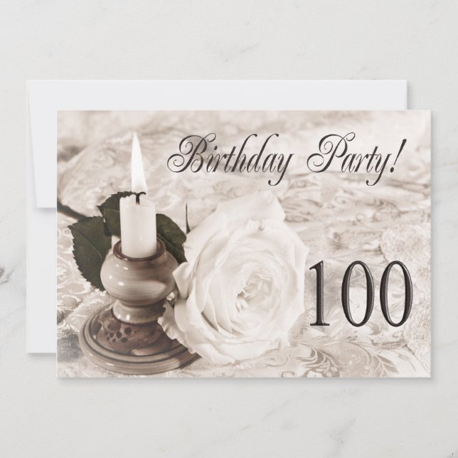 Birthday party invitation 100 years old (Front)
