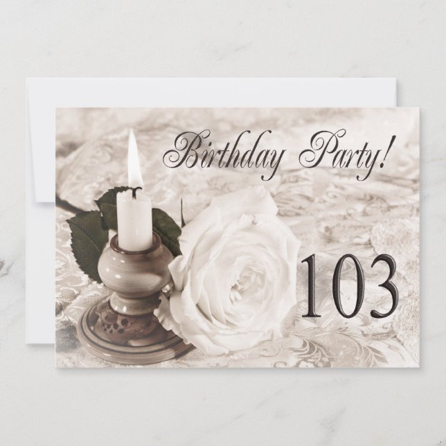 Birthday party invitation 103 years old (Front)