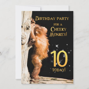 Birthday party invitation 10, with orangutan