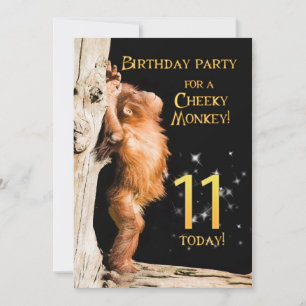 Birthday party invitation 11, with orangutan