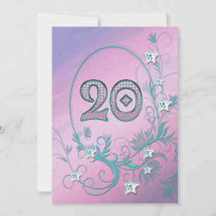 Birthday party invitation 20 years old