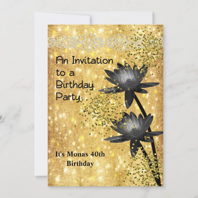 Birthday Party Invitation 40th Birthday Female (Front)