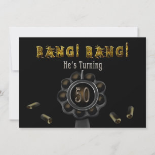 BIRTHDAY PARTY INVITATION - 50TH - BANG BANG!