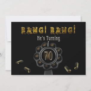 BIRTHDAY PARTY INVITATION - 70TH - BANG BANG!