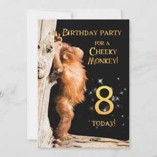 Birthday party invitation 8, with orangutan