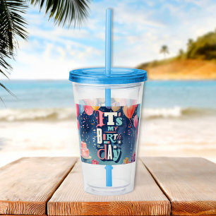 Birthday Party Invitation Acrylic Tumbler