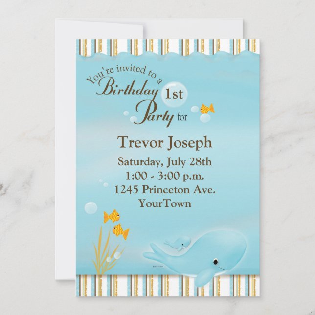 Birthday Party Invitation Beach or Pool (Front)