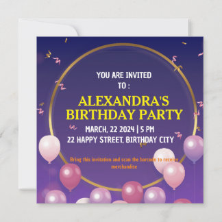 Birthday Party Invitation Card