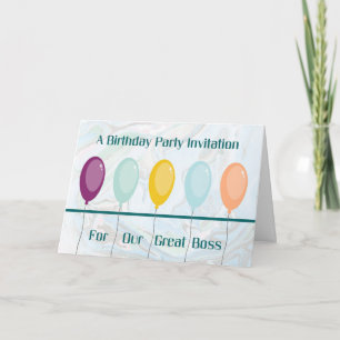 Birthday Party Invitation Card for Boss