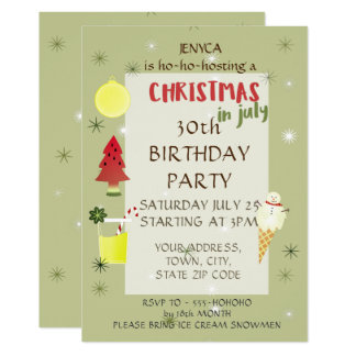 christmas in july invitations