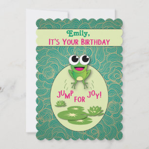Birthday Party Invitation Cute Frog