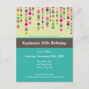 BIRTHDAY PARTY INVITATION :: discotek 1 Postcard