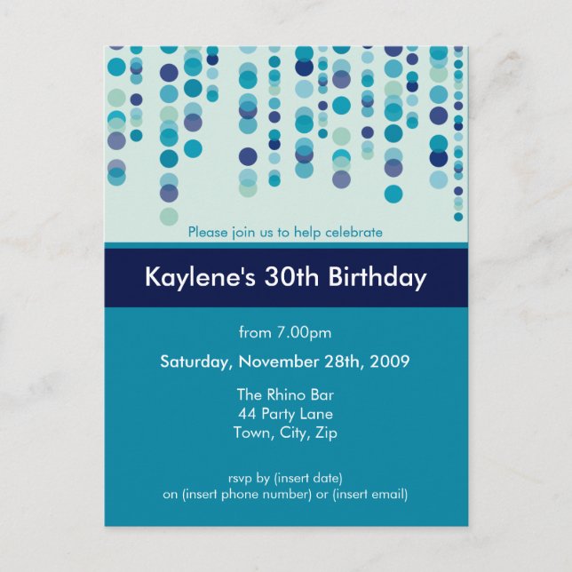 BIRTHDAY PARTY INVITATION :: discotek 3 (Front)