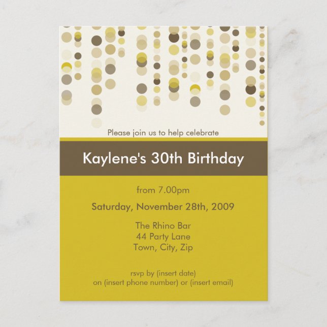 BIRTHDAY PARTY INVITATION :: discotek 6 Postcard (Front)