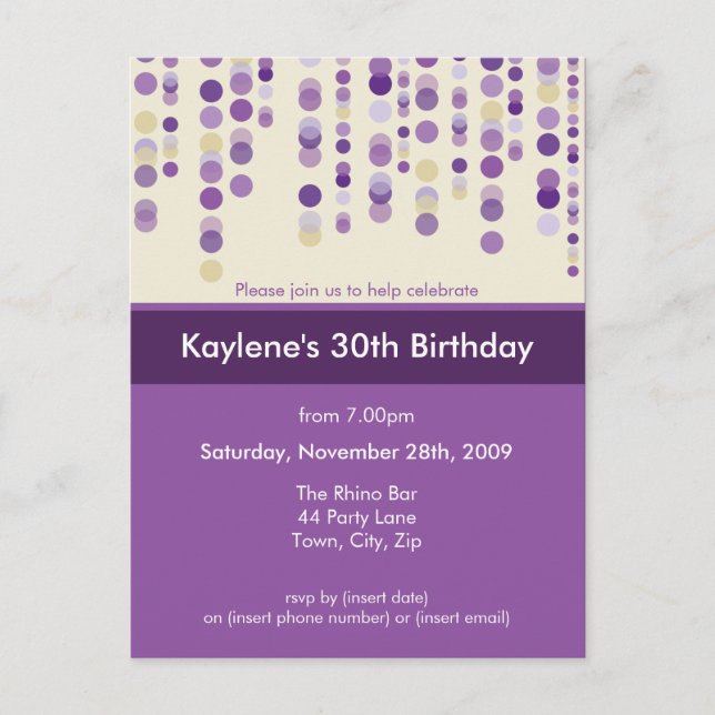 BIRTHDAY PARTY INVITATION :: discotek 7 (Front)