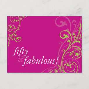 BIRTHDAY PARTY INVITATION :: fabulous 1 Postcard