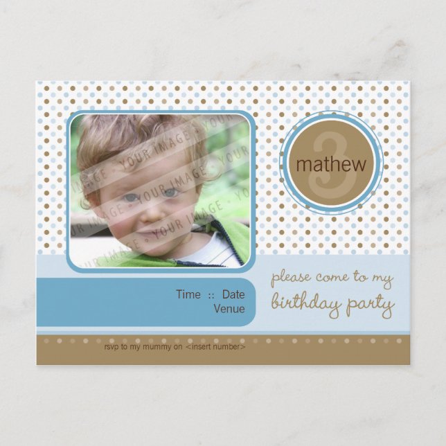 BIRTHDAY PARTY INVITATION :: fizz - boy (Front)
