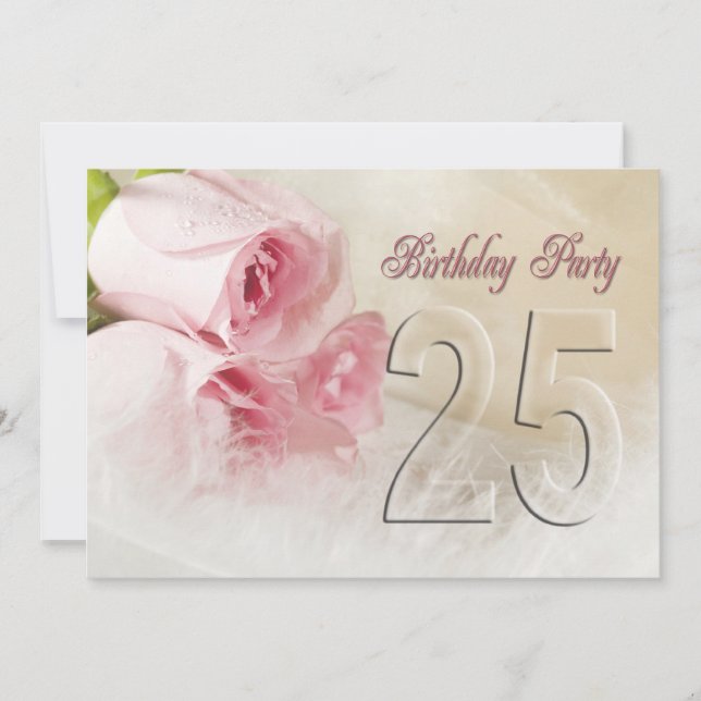 Birthday party invitation for 25 years (Front)