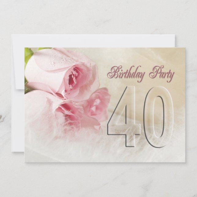 Birthday party invitation for 40 years (Front)