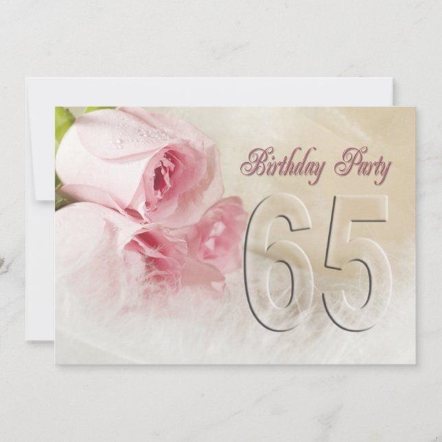 Birthday party invitation for 65 years (Front)