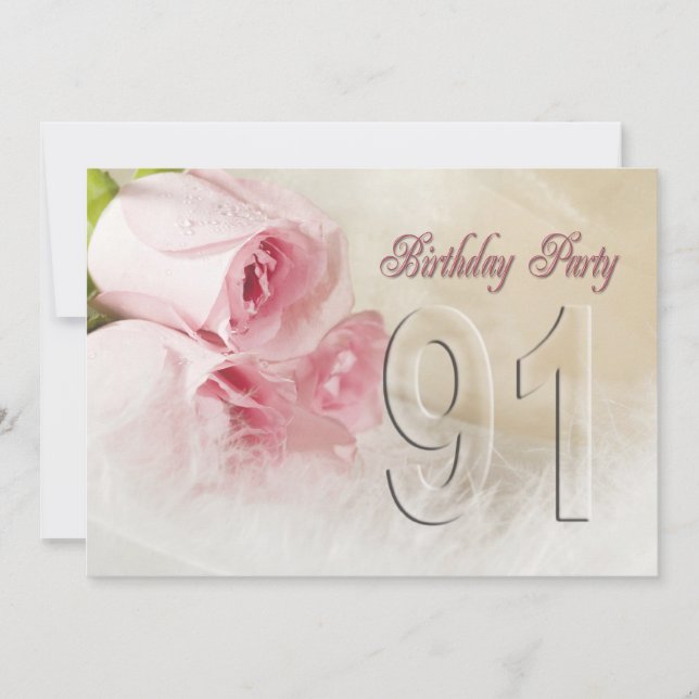 Birthday party invitation for 91 years (Front)
