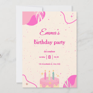 Birthday Party Invitation for Girls.