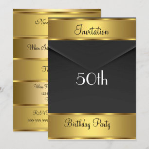 Birthday Party Invitation Gold 50th Birthday Party