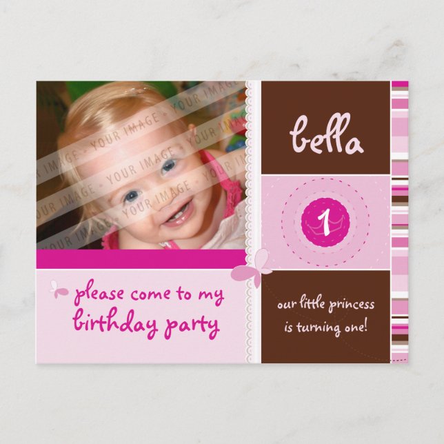 BIRTHDAY PARTY INVITATION :: grace - girl (Front)