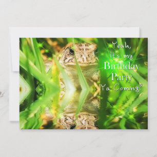 Birthday Party, Invitation, Humour, Frog,Ya Coming Invitation