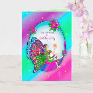 Birthday Party Invitation Magical Butterfly Fairy