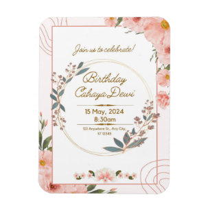 Birthday party invitation magnet
