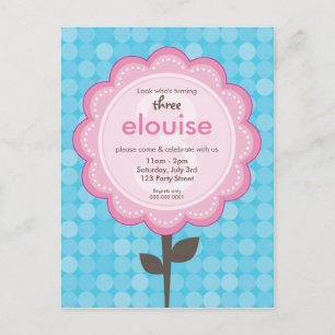 BIRTHDAY PARTY INVITATION :: numbered daisy 1