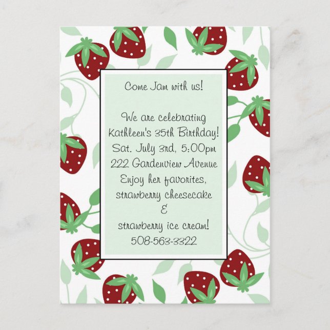 Birthday Party Invitation Postcard (Front)