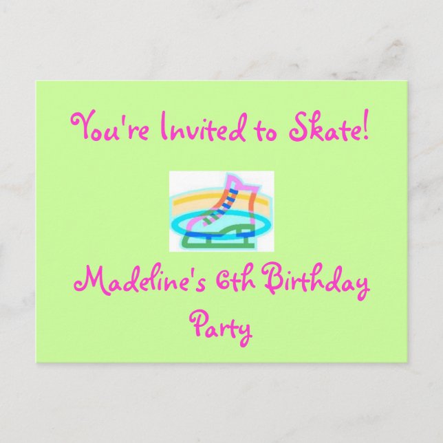 Birthday Party invitation Postcard (Front)