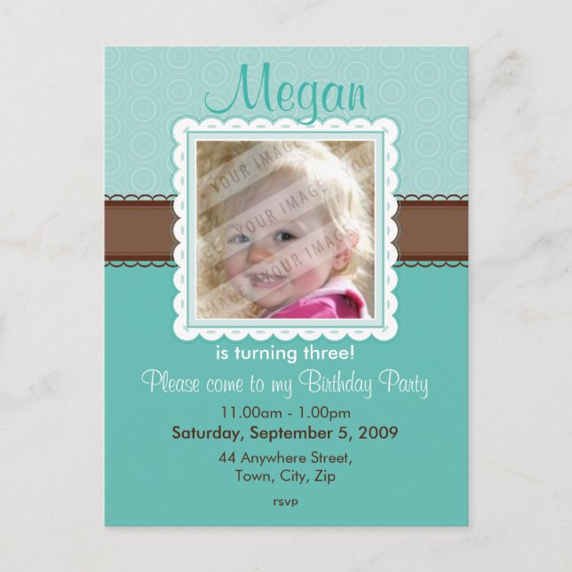 BIRTHDAY PARTY INVITATION :: prettily 7 (Front)